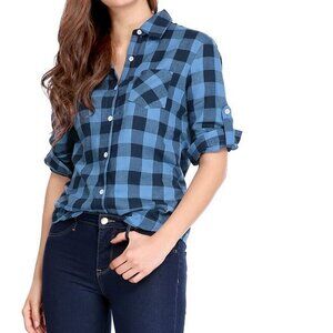 Allegra K Women’s Button Up T-shirt. S